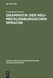 book Grammatik der Neu-Mecklenburgischen Sprache: Speziell der Pala-Sprache