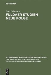 book Fuldaer Studien Neue Folge