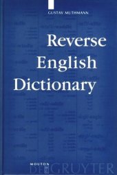 book Reverse English Dictionary: Based on Phonological and Morphological Principles