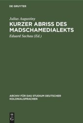 book Kurzer Abriß des Madschamedialekts