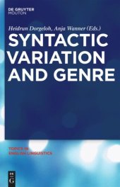 book Syntactic Variation and Genre