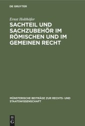 book Sachteil und Sachzubehör im Römischen und im Gemeinen Recht