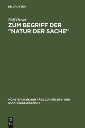 book Zum Begriff der "Natur der Sache"