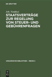 book Staatsverträge zur Regelung von Steuer- und Gebührenfragen