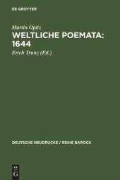 book Weltliche Poemata. Teil 1 Weltliche Poemata : 1644: Erster Teil