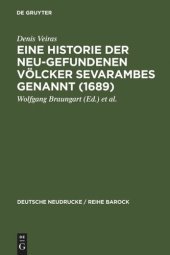 book Eine Historie der Neu-gefundenen Völcker Sevarambes genannt (1689): Mit einem Nachwort, Bibliographie und Dokumenten zur Rezeptionsgeschichte