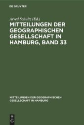 book Mitteilungen der Geographischen Gesellschaft in Hamburg, Band 33