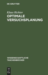 book Optimale Versuchsplanung