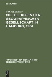 book Mitteilungen der Geographischen Gesellschaft in Hamburg, 1961