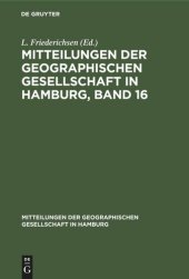 book Mitteilungen der Geographischen Gesellschaft in Hamburg, Band 16