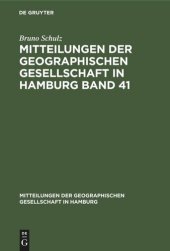 book Mitteilungen der Geographischen Gesellschaft in Hamburg Band 41