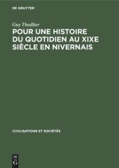 book Pour une histoire du quotidien au XIXe siècle en Nivernais