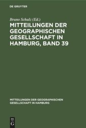 book Mitteilungen der Geographischen Gesellschaft in Hamburg, Band 39