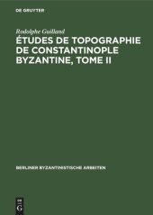 book Études de topographie de Constantinople byzantine, Tome II