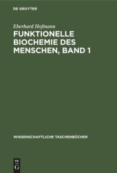 book Funktionelle Biochemie des Menschen, Band 1