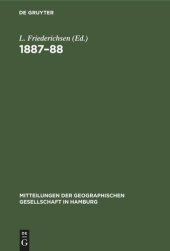 book Mitteilungen der Geographischen Gesellschaft in Hamburg 1887–88