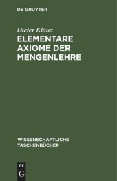 book Elementare Axiome der Mengenlehre