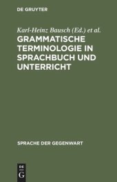 book Grammatische Terminologie in Sprachbuch und Unterricht