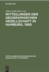 book Mitteilungen der Geographischen Gesellschaft in Hamburg. 1965