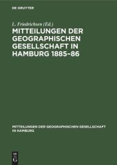 book Mitteilungen der Geographischen Gesellschaft in Hamburg 1885–86: Heft 3