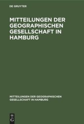 book Mitteilungen der Geographischen Gesellschaft in Hamburg