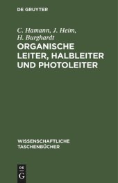 book Organische Leiter, Halbleiter und Photoleiter