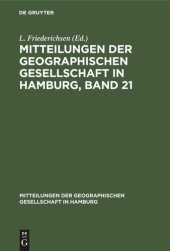 book Mitteilungen der Geographischen Gesellschaft in Hamburg, Band 21