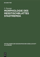 book Morphologie des Meßtischblattes Stadtremda