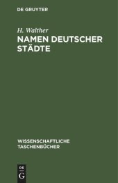 book Namen deutscher Städte