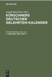 book Kürschners Deutscher Gelehrten-Kalender: 7. Ausgabe 1950