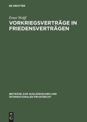 book Vorkriegsverträge in Friedensverträgen