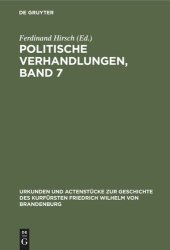 book Politische Verhandlungen, Band 7