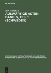 book Auswärtige Acten, Band. 5, Teil 1: (Schweden)