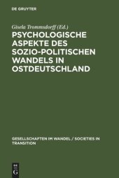 book Psychologische Aspekte des sozio-politischen Wandels in Ostdeutschland