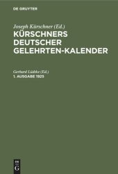 book Kürschners Deutscher Gelehrten-Kalender: 1. Ausgabe 1925