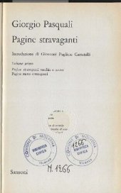 book Pagine stravaganti. Volume primo. Pagine stravaganti vecchie e nuove. Pagine meno stravaganti (Estratti)