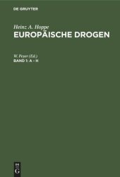 book Europäische Drogen: Band 1 A - H