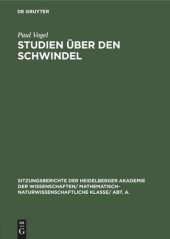 book Studien über den Schwindel