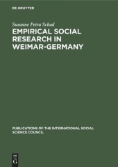 book Empirical social research in Weimar-Germany