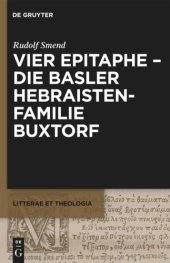 book Vier Epitaphe - die Basler Hebraistenfamilie Buxtorf