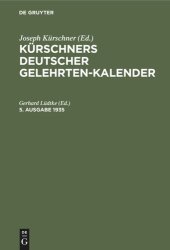 book Kürschners Deutscher Gelehrten-Kalender: 5. Ausgabe 1935