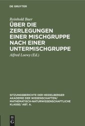 book Über die Zerlegungen einer Mischgruppe nach einer Untermischgruppe