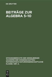 book Beiträge zur Algebra 5–10