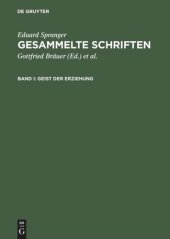 book Gesammelte Schriften: Band I Geist der Erziehung