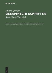 book Gesammelte Schriften: Band V Kulturphilosophie und Kulturkritik