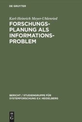 book Forschungsplanung als Informationsproblem