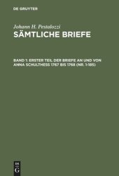 book Sämtliche Briefe: Band 1 Erster Teil der Briefe an und von Anna Schulthess 1767 bis 1768 (Nr. 1-185)