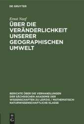 book Über die Veränderlichkeit unserer geographischen Umwelt