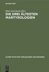 book Die drei ältesten Martyrologien