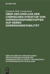 book Über den Einfluss der chemischen Struktur von Dispersionsfarbstoffen auf deren Dispersionsstabilität